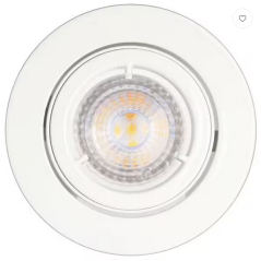 Spot orientable encastrable D.92mm GU10 LED 5W blanc - blanc chaud 2700K 350lm