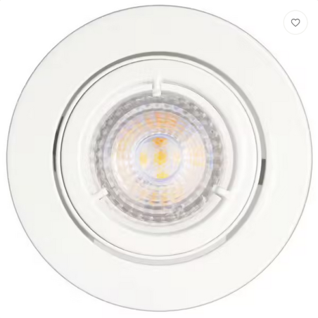 Spot orientable encastrable D.92mm GU10 LED 5W blanc - blanc chaud 2700K 350lm