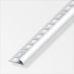Arrêt carrelage quart de rond aluminium anodisé argent 8mm 2.5m