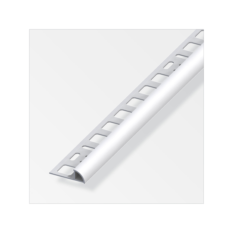 Arrêt carrelage quart de rond aluminium anodisé argent 8mm 2.5m
