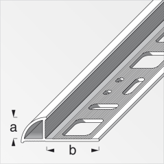 Arrêt carrelage quart de rond aluminium anodisé argent 8mm 2.5m