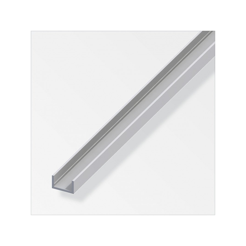 Profilé U aluminium anodisé argent 10x22.5x1.5mm 2m