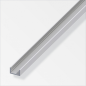 Profilé U aluminium anodisé argent 10x22.5x1.5mm 2m