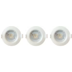 Spot fixe encastrable D.90mm GU10 LED 5W blanc - blanc froid 4000K 350lm x3
