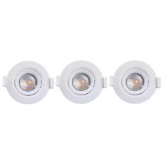 Spot orientable encastrable D.90mm GU10 LED 5W blanc - blanc froid 4000K 350lm IP20 x3