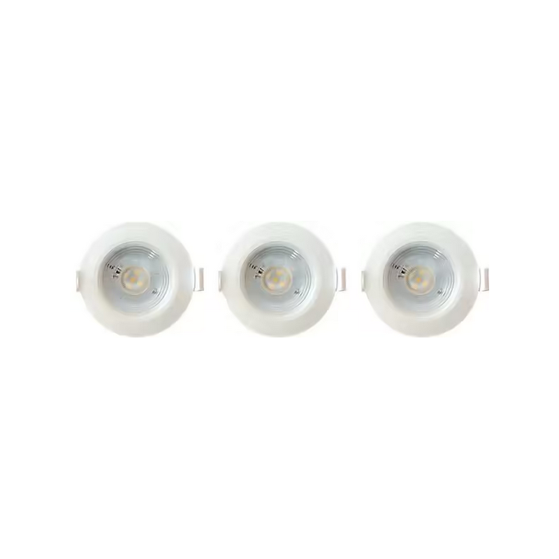 Spot fixe encastrable D.90mm GU10 LED 5W blanc - blanc chaud 3000K 350lm x3