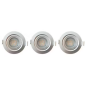 Spot orientable encastrable D.90mm GU10 LED 5W gris argent - blanc chaud 3000K 350lm IP20 x3