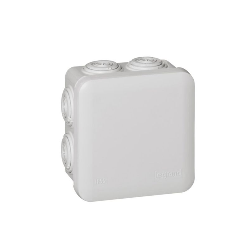 Boîte de dérivation carrée IP55 Plexo 80x80x45mm gris
