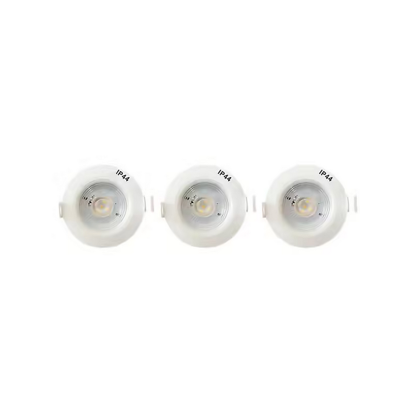 Spot fixe encastrable D.90mm GU10 LED 5W blanc - blanc chaud 2700K 350lm IP44 x3