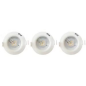 Spot fixe encastrable D.90mm GU10 LED 5W blanc - blanc chaud 2700K 350lm IP44 x3