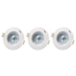Spot fixe encastrable D.90mm GU10 LED 5W blanc - blanc chaud 2700K 350lm IP44 x3