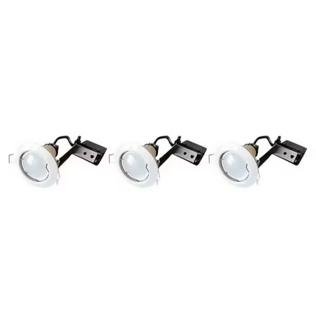 Spot fixe encastrable D.78mm GU10 LED 3W blanc - blanc chaud 3000K 230lm IP20 x3
