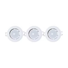 Spot fixe encastrable D.78mm GU10 LED 3W blanc - blanc chaud 3000K 230lm IP20 x3
