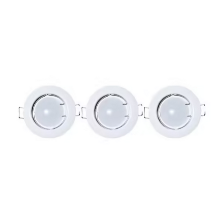 Spot fixe encastrable D.78mm GU10 LED 3W blanc - blanc chaud 3000K 230lm IP20 x3