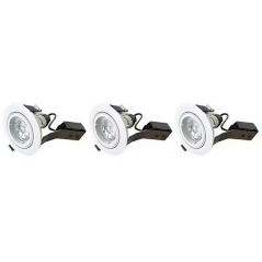Spot orientable encastrable D.92mm GU10 LED 5W blanc - blanc chaud 2700K 350lm x3