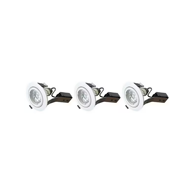 Spot orientable encastrable D.92mm GU10 LED 5W blanc - blanc chaud 2700K 350lm x3