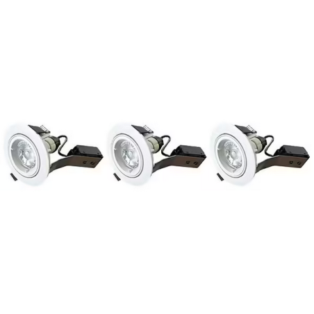 Spot orientable encastrable D.92mm GU10 LED 5W blanc - blanc chaud 2700K 350lm x3