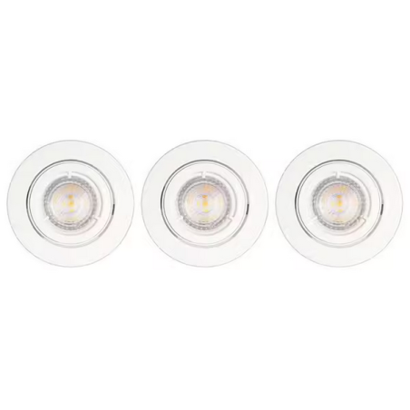 Spot orientable encastrable D.92mm GU10 LED 5W blanc - blanc chaud 2700K 350lm x3