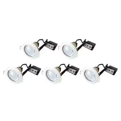Spot fixe encastrable D.78mm GU10 LED 3W blanc - blanc chaud 3000K 230lm IP20 x5