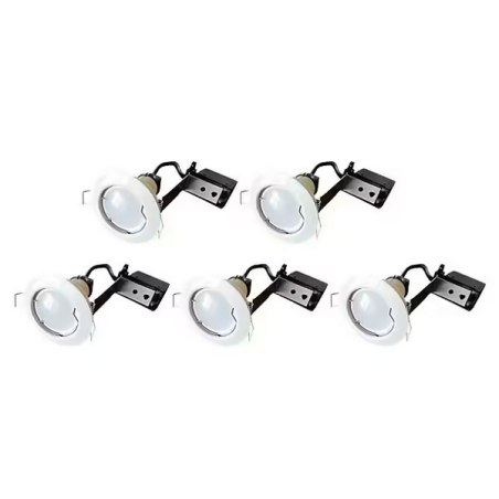 Spot fixe encastrable D.78mm GU10 LED 3W blanc - blanc chaud 3000K 230lm IP20 x5