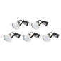 Spot fixe encastrable D.78mm GU10 LED 3W blanc - blanc chaud 3000K 230lm IP20 x5