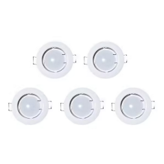 Spot fixe encastrable D.78mm GU10 LED 3W blanc - blanc chaud 3000K 230lm IP20 x5