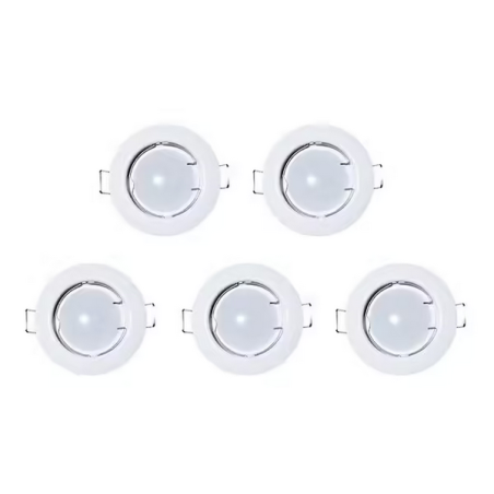 Spot fixe encastrable D.78mm GU10 LED 3W blanc - blanc chaud 3000K 230lm IP20 x5