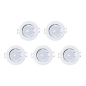 Spot fixe encastrable D.78mm GU10 LED 3W blanc - blanc chaud 3000K 230lm IP20 x5