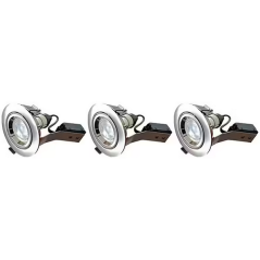 Spot orientable encastrable D.90mm GU10 LED 5W nickel satin - blanc chaud 2700K 350lm x3