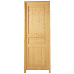 Bloc porte sapin 3 panneaux 204x83cm poussant gauche