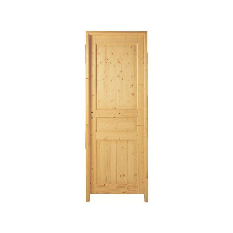 Bloc porte sapin 3 panneaux 204x83cm poussant gauche