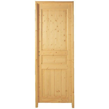 Bloc porte sapin 3 panneaux 204x83cm poussant gauche