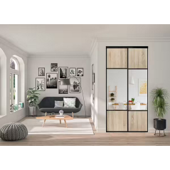 Vantaux 2.5x1.2m salto chêne sauvage miroir argent P8000 x2