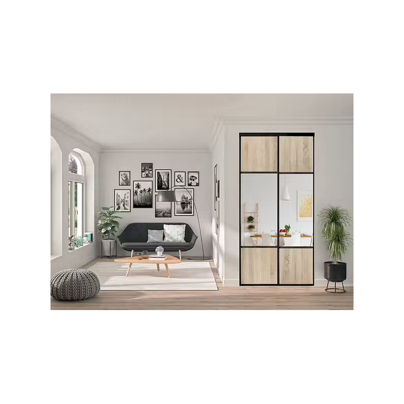 Vantaux 2.5x1.2m salto chêne sauvage miroir argent P8000 x2