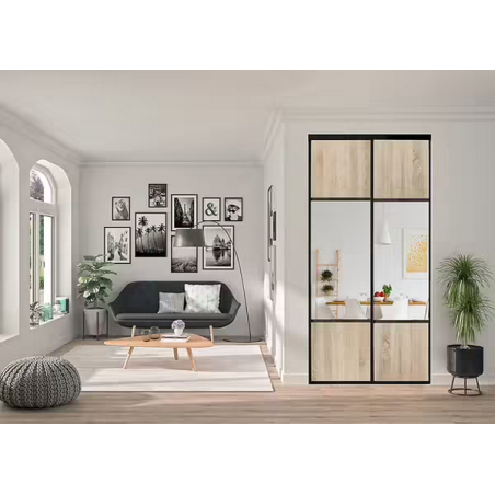 Vantaux 2.5x1.2m salto chêne sauvage miroir argent P8000 x2