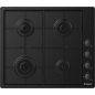 Table de cuisson à gaz encastrable 4 feux 60cm inox Noir Candy CHW 6 LBB