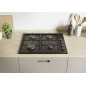 Table de cuisson à gaz encastrable 4 feux 60cm inox Noir Candy CHW 6 LBB