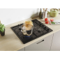 Table de cuisson à gaz encastrable 4 feux 60cm inox Noir Candy CHW 6 LBB
