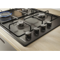 Table de cuisson à gaz encastrable 4 feux 60cm inox Noir Candy CHW 6 LBB