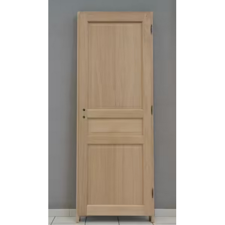 Bloc porte chêne 3 panneaux 204x83cm poussant droite