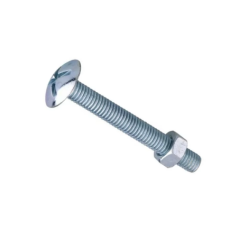 Boulon poêlier tête ronde large acier zingué 8x80mm x100