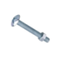 Boulon poêlier tête ronde large acier zingué 8x80mm x100
