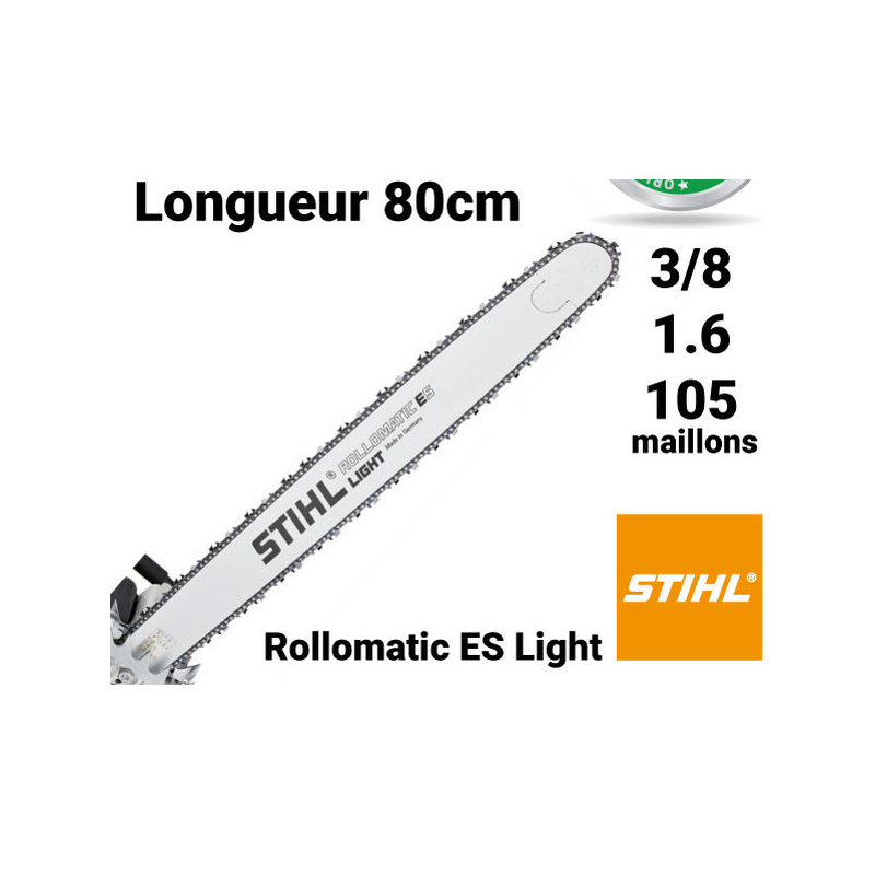Guide chaîne pour tronçonneuse 80cm 3/8 1.6mm e105 Stihl