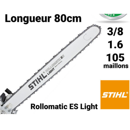 Guide chaîne pour tronçonneuse 80cm 3/8 1.6mm e105 Stihl