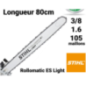 Guide chaîne pour tronçonneuse 80cm 3/8 1.6mm e105 Stihl