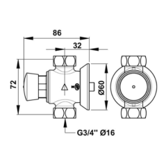 Robinet temporisé douche PRESTO 50 diamètre : 20 x 27