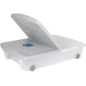 Coffre plastique de rangement sous lit avec roulettes 50L 77,5x79x16,5cm gris et bleu