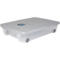 Coffre plastique de rangement sous lit avec roulettes 50L 77,5x79x16,5cm gris et bleu