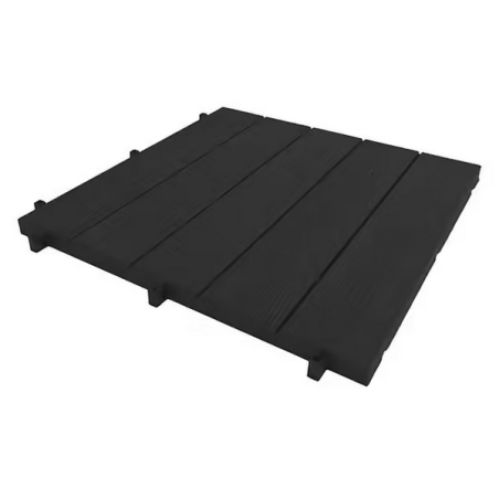 Dalle aspect bois 49.5x49.5x2.5cm noir