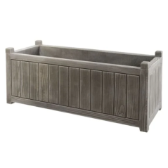 Jardiniere charme rectangulaire 155l 119x50x50cm gris cérusé